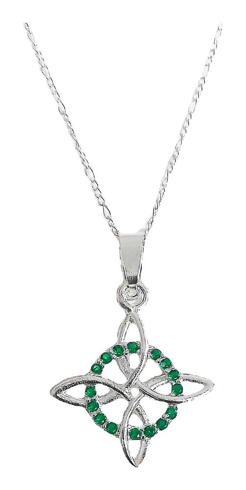 Dije Nudo Bruja Plata Solida 925 + Cadena 55 Cm Plata S925