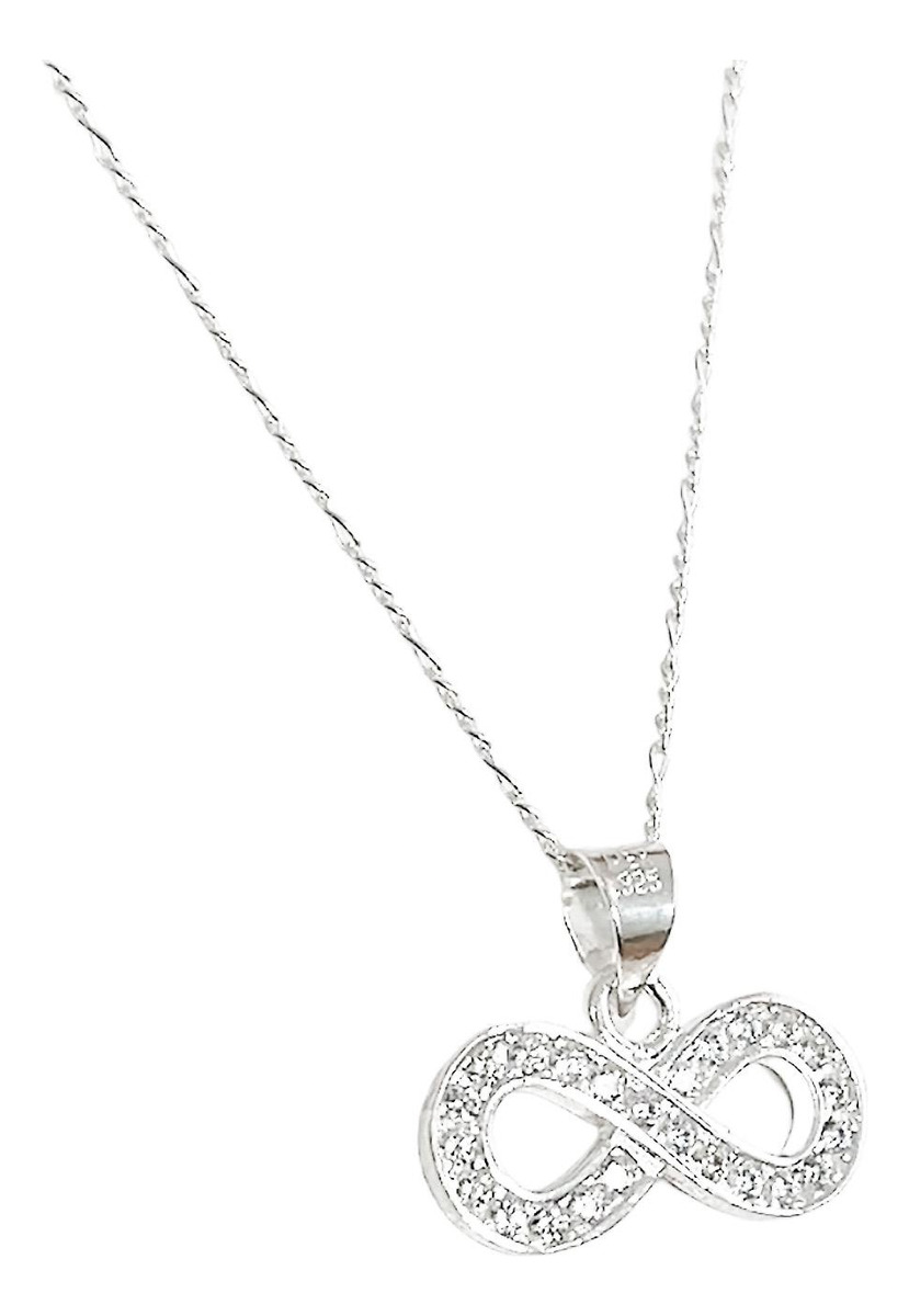 Collar Infinito Mujer Zirconias Amor Regalo Plata 925