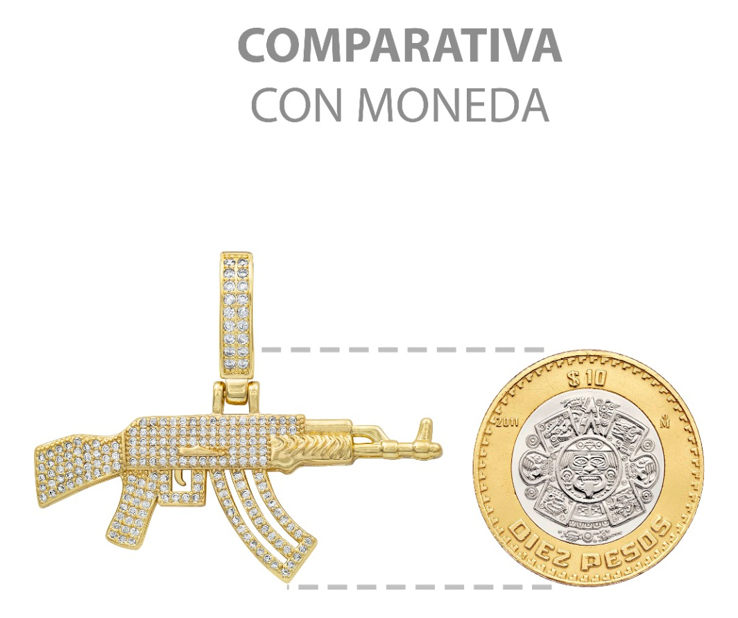 Joyaris Dije Cuerno De Chivo Hombre Zirconias 40x51mm Dorado