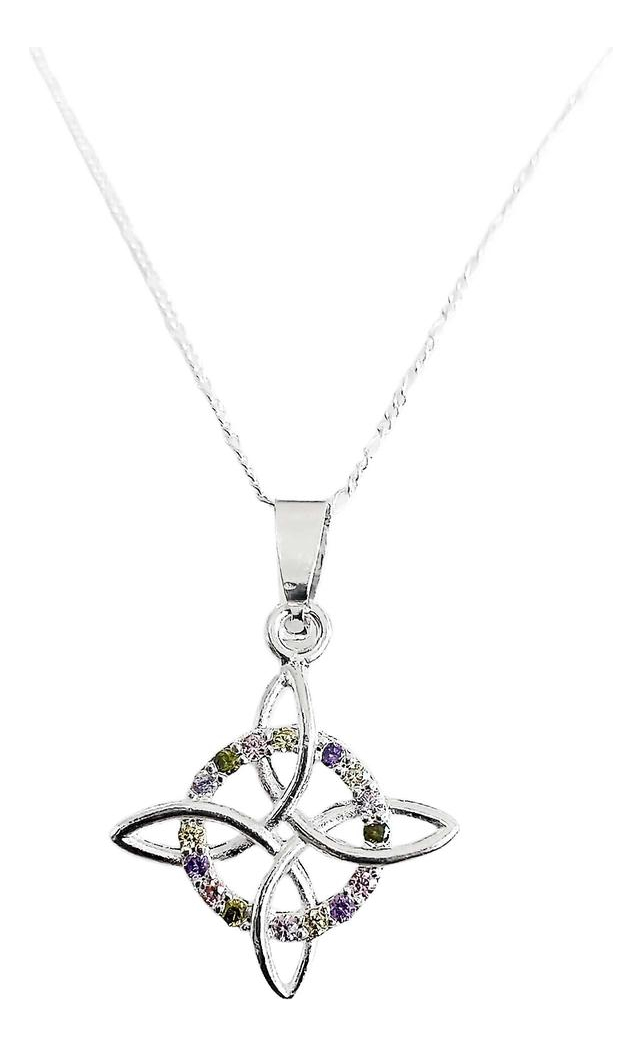 Dije Nudo Bruja Plata Solida 925 + Cadena 45 Cm Plata S925