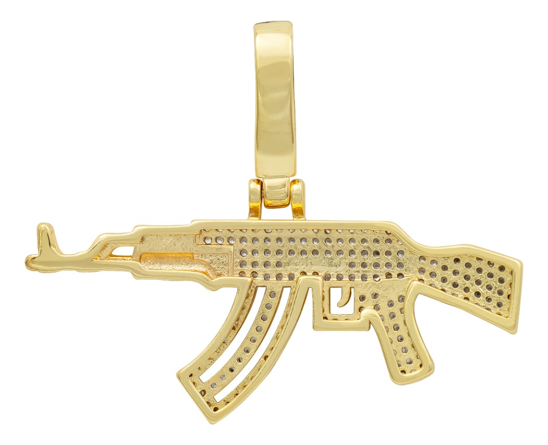 Joyaris Dije Cuerno De Chivo Hombre Zirconias 40x51mm Dorado