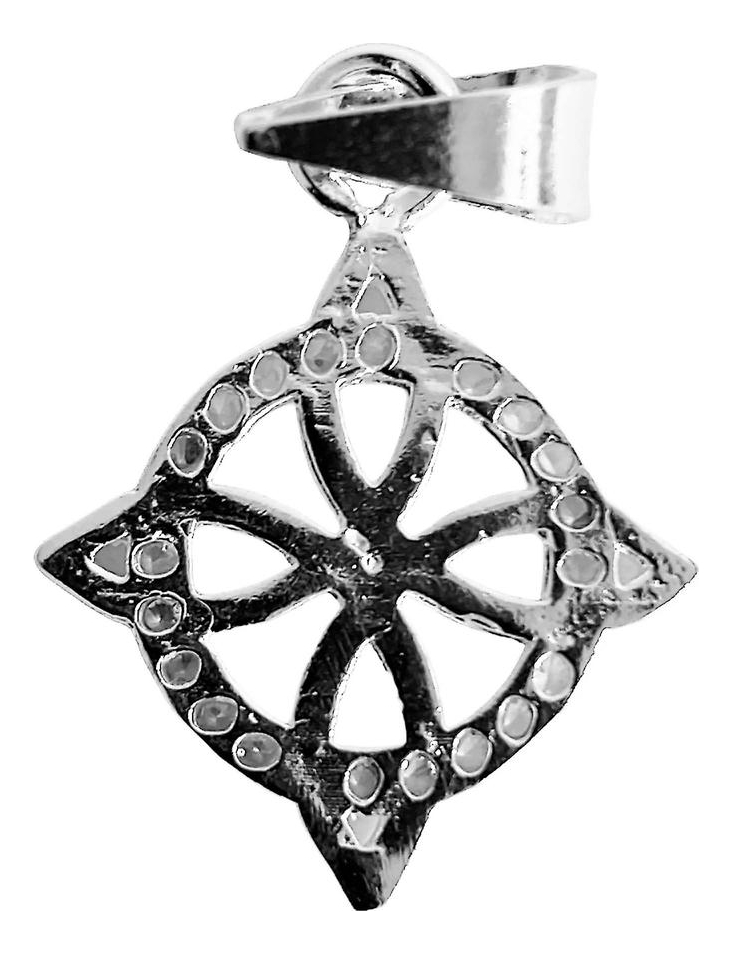 Dije Nudo De Bruja Celta Redondo Zirconias Plata Ley 925