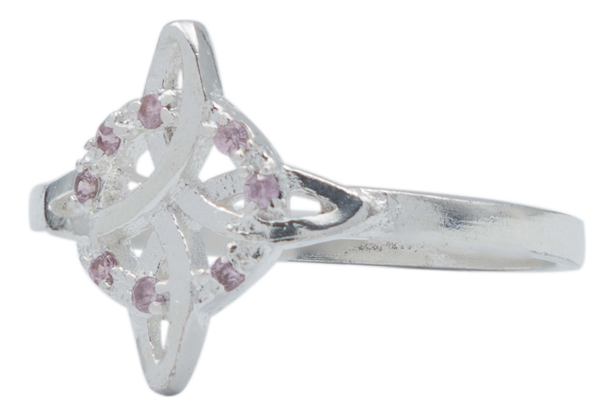Anillo Chico Nudo De Bruja Zirconias Mujer Regalo Plata 925