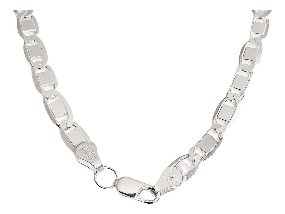 Cadena Gruesa Hombre Mujer Plata 925 Marinera 65 Cm X 6 Mm