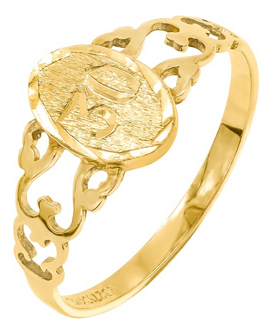 Anillo De Oro 10k Con Número 30 Aniversario O Cumpleaños Amarillo 7