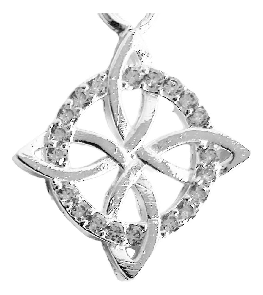 Dije Nudo De Bruja Celta Redondo Zirconias Plata Ley 925