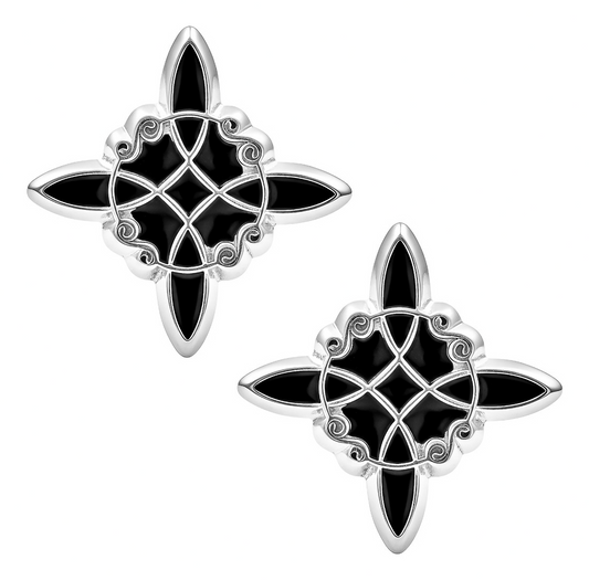 Broqueles Plata 925 Nudo Bruja Esmaltado Broquel De Bolita