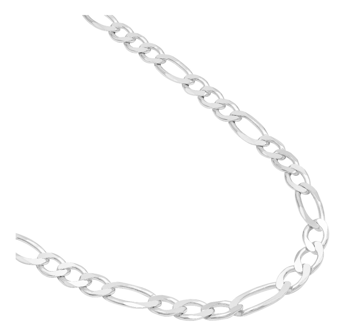 Joyaris Cadena Figaro 3x1 Plata 925 Hombre 55cm 8mm Plateado