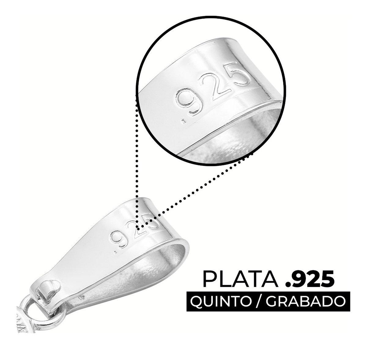 Dije Doble Vista Llave San Benito Diamantada Plata 925 4 Cm Plateado