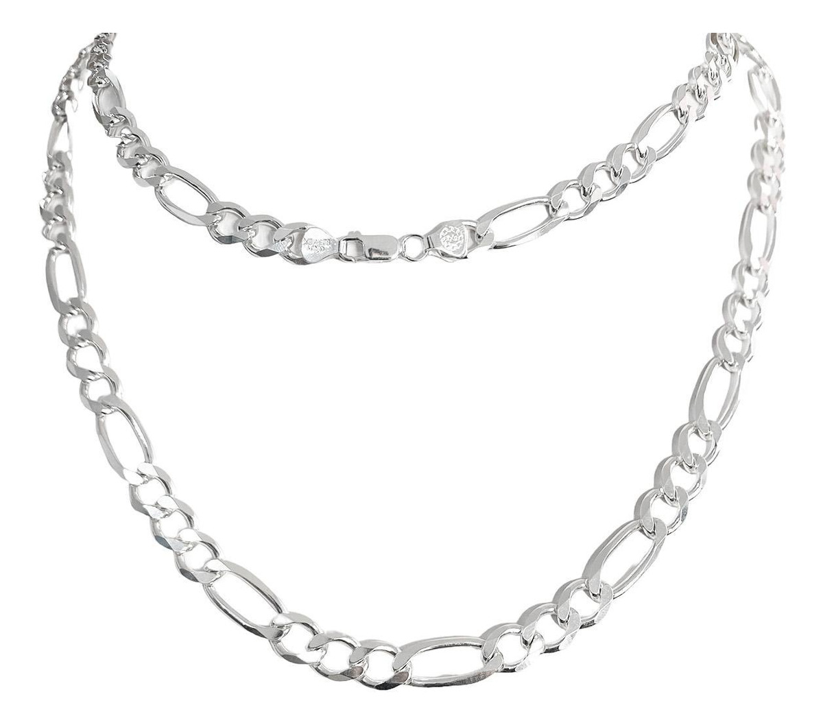 Cadena Gruesa De Plata 925 Hombre Fígaro 3x1 65 Cm X 9 Mm