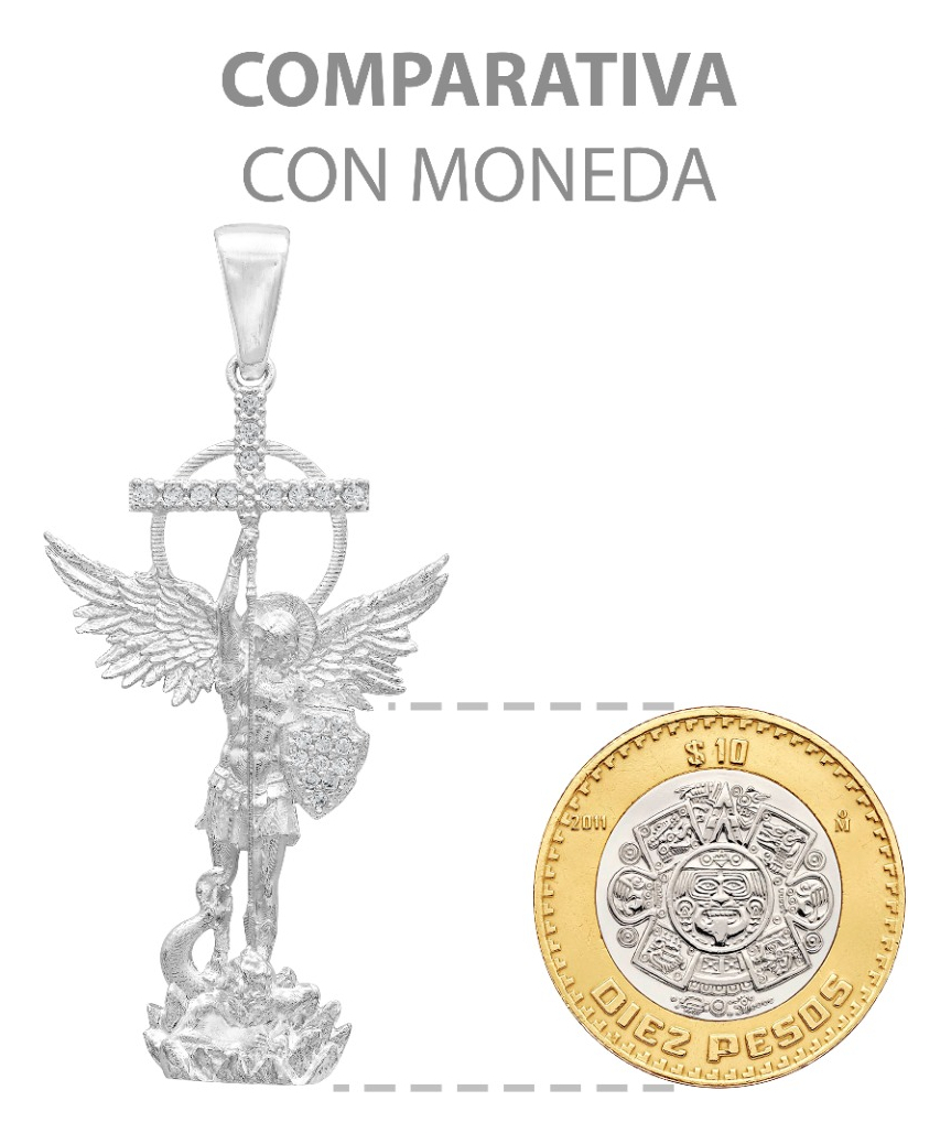 Joyaris Dije San Miguel Arcangel Plata 925 Hombre 52mm Plateado