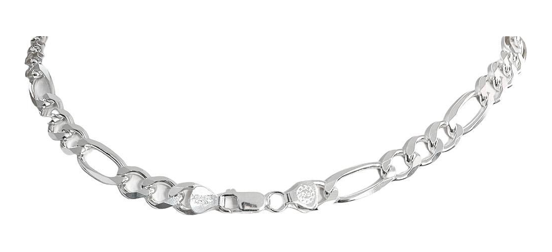 Cadena Gruesa De Plata 925 Hombre Fígaro 3x1 65 Cm X 9 Mm