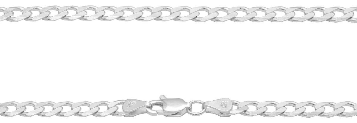 Joyaris Cadena Barbada Cubana Plata 925 Hombre 50cm 5mm Plateado
