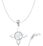 Collar Nudo De Bruja Celta Plano Zirconias Plata Ley S925
