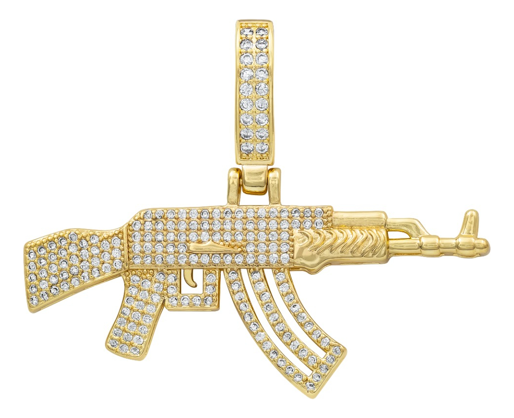 Joyaris Dije Cuerno De Chivo Hombre Zirconias 40x51mm Dorado