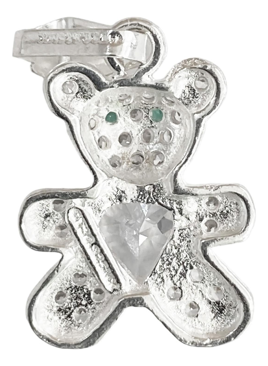 Dije Osito Corazón Amor Zirconias Regalo Plata Ley 925