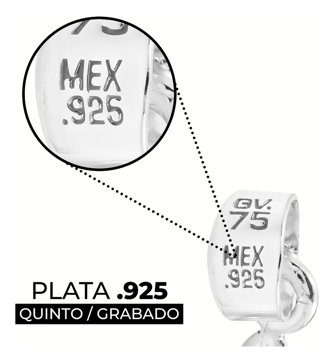 Dije Nudo Bruja Celta 8 Zirconias Amuleto Plata 925 3.2 Cm Blanco