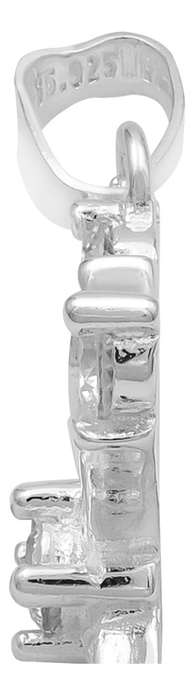 Joyaris Dije Cruz Italiana Plata 925 Unisex Zirconias 31mm Plateado