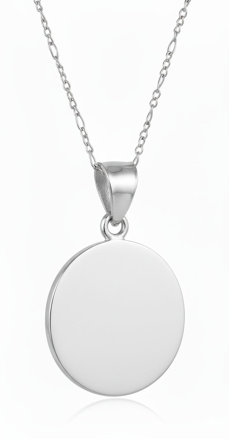 Collar San Miguel Arcangel Diamantado Mediano Plata Ley 925
