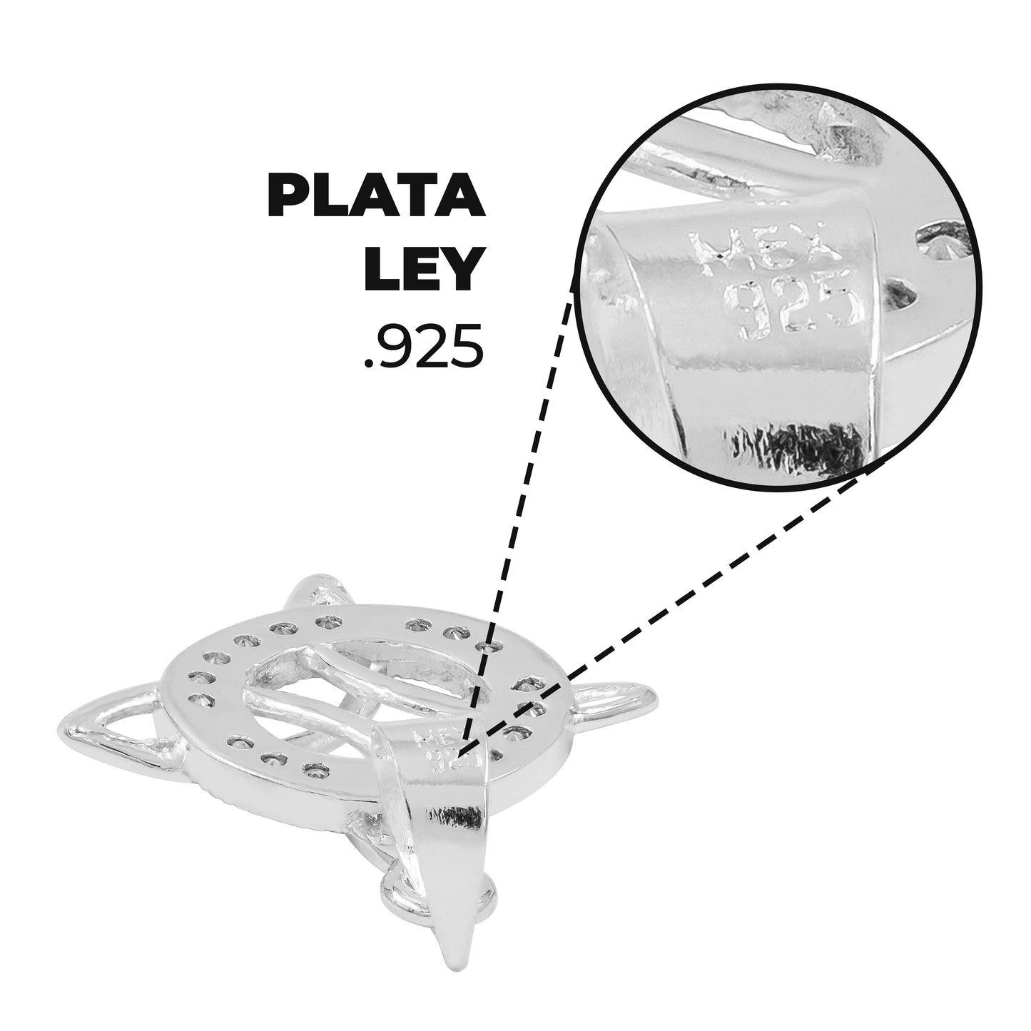 Dijes Nudo De Bruja Con Zirconia Plata S925+cadena Plata 925