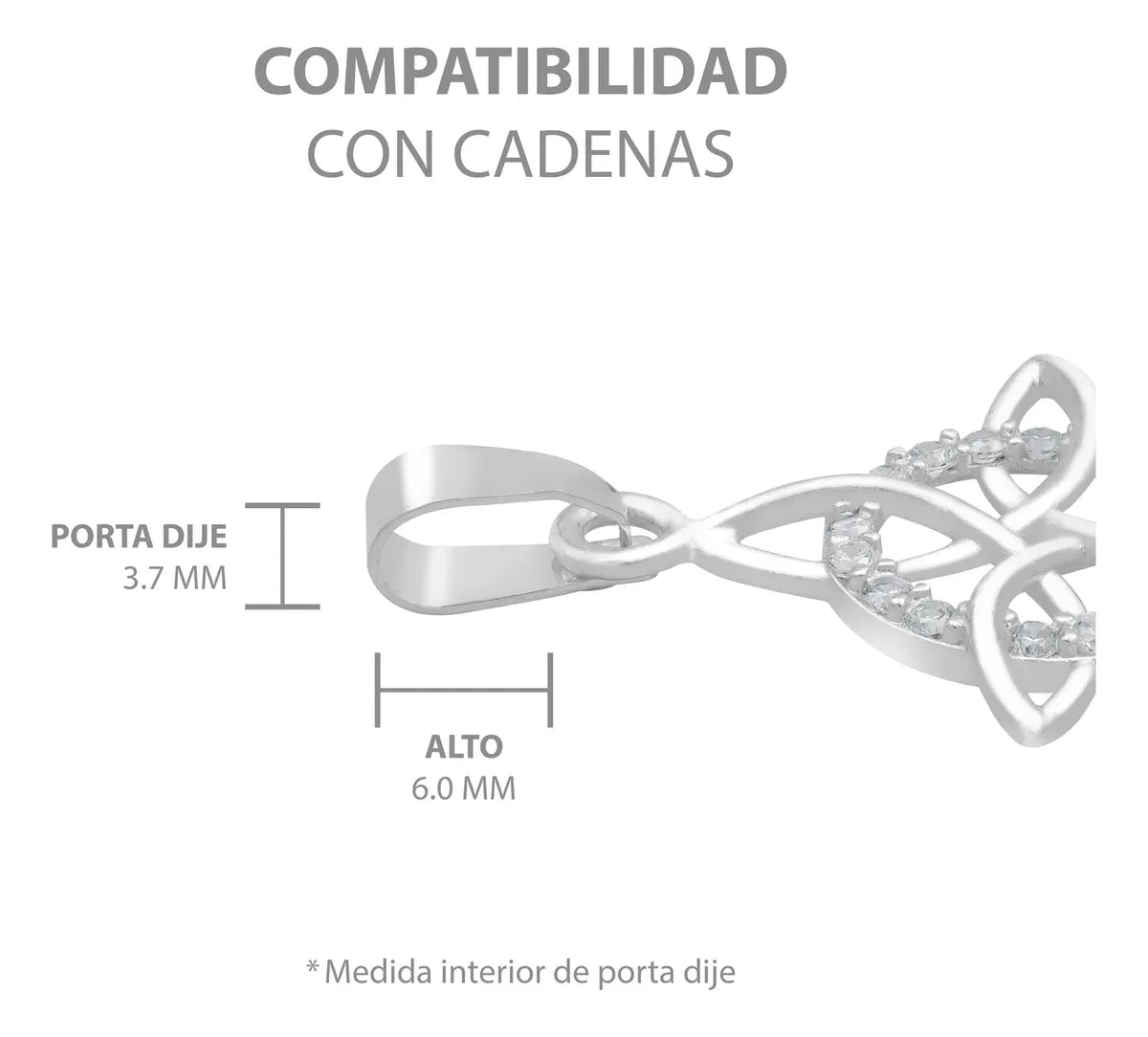 Pack 3 Nudo De Bruja Celta Con Zirconias Plata Ley 925