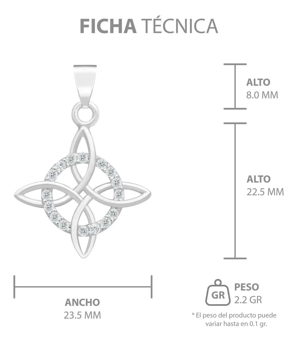 Pack 3 Nudo De Bruja Celta Con Zirconias Plata Ley 925