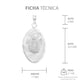 Dije Ovalada Diamantada Virgen Guadalupe Plata 925 1.7 Cm