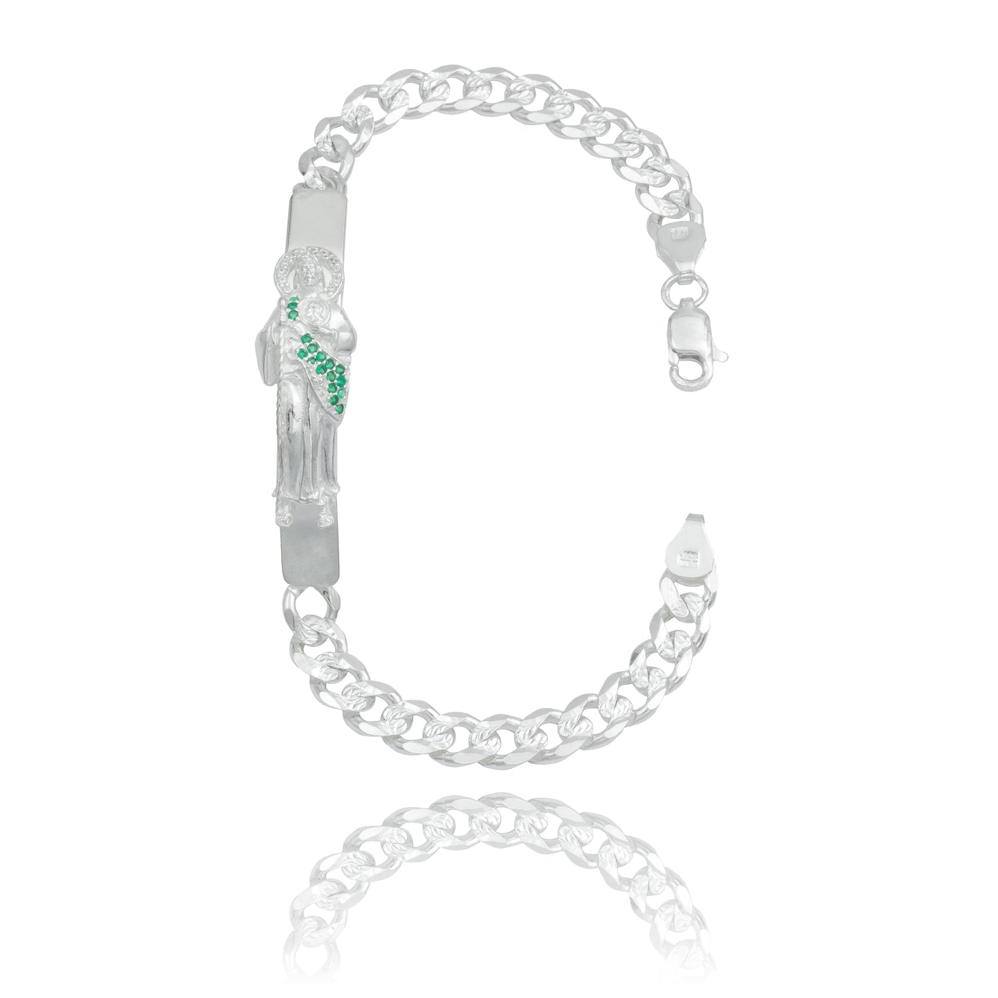 Esclava Cubana Gruesa Diamantada Hombre San Judas Plata 925