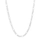 Cadena Figaro 3x1 Gruesa Hombre Regalo Plata 925 7 Mm 70 Cm Plateado