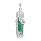 Dije Medalla San Judas Zirconias Causas Dificiles Plata 925 Verde