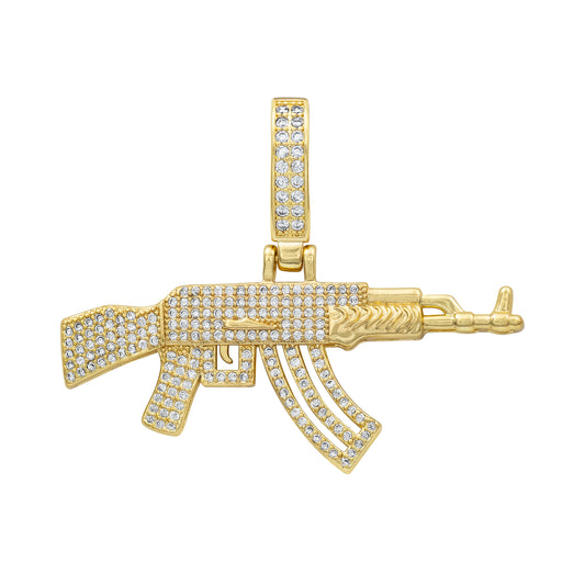 Joyaris Dije Cuerno De Chivo  Hombre Zirconias 40x51mm Dorado