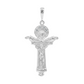 Dije Cruz Santísima Trinidad Con Zirconias En Plata 925 Plateado