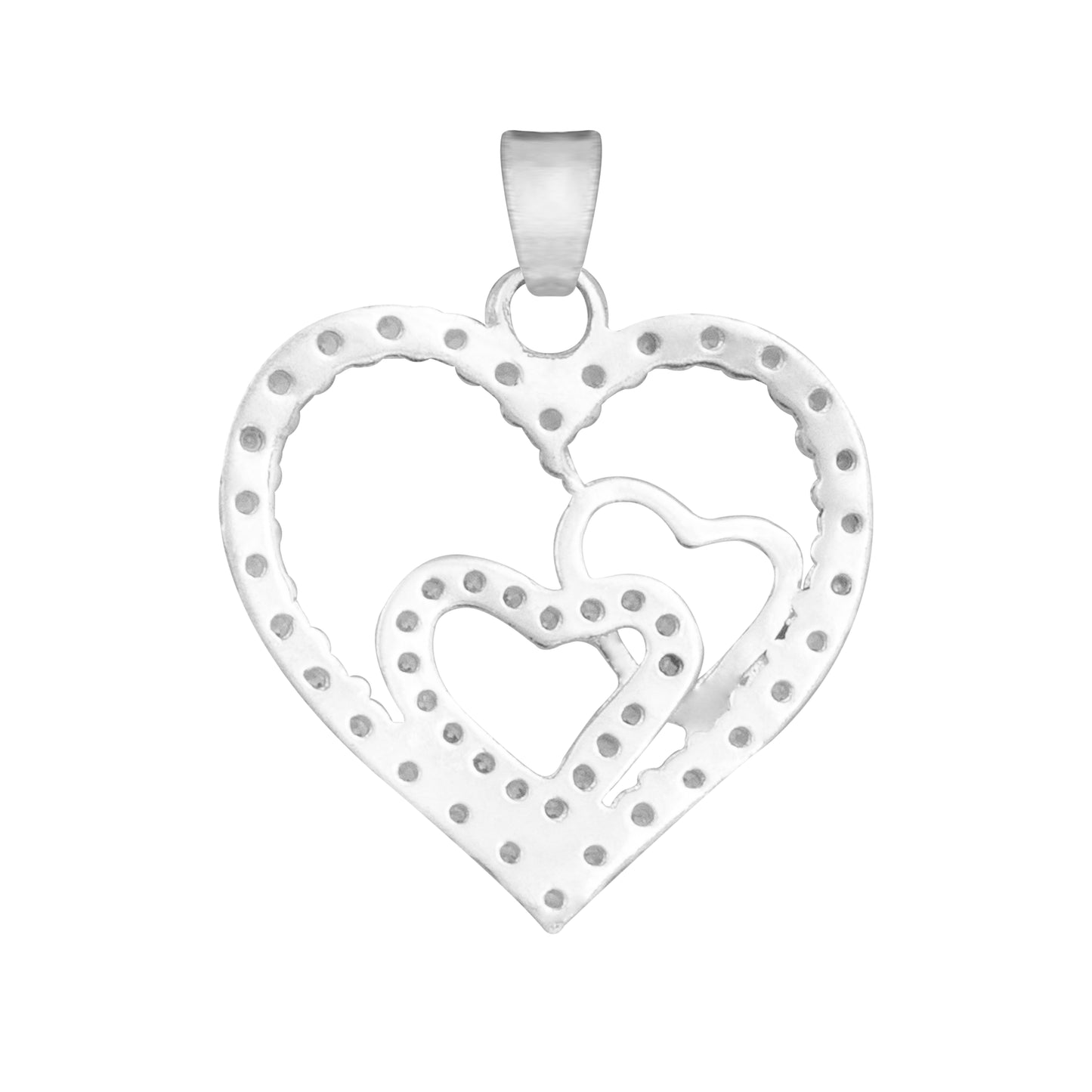 Dije Corazones Zirconias Amor Amistad Regalo Mujer Plata 925
