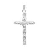 Joyaris Dije Cruz Tubular Cristo Plata 925 Unisex 30mm - Plateado