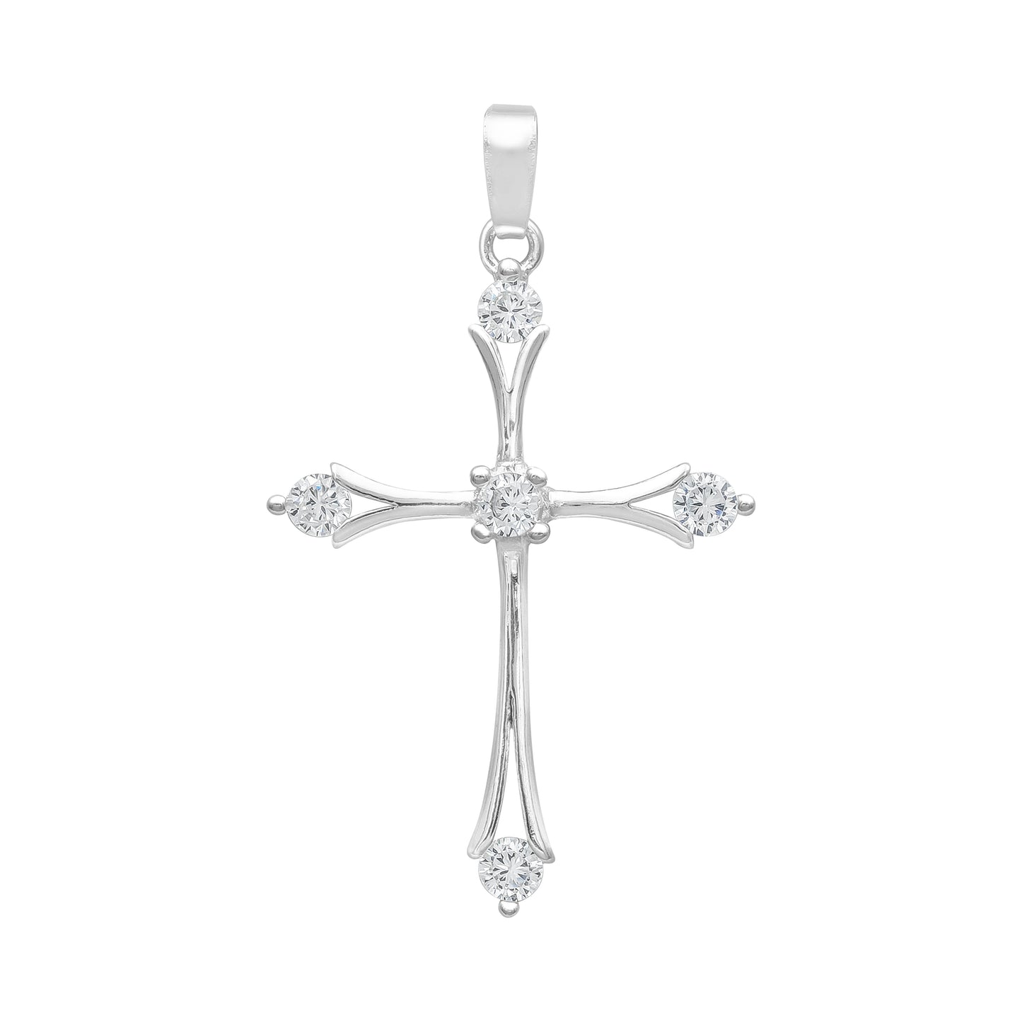 Joyaris Dije Cruz Italiana Plata 925 Unisex Zirconias 31mm Plateado