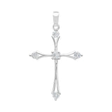 Joyaris Dije Cruz Italiana Plata 925 Unisex Zirconias 31mm Plateado