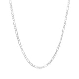 Cadena Figaro 3x1 Hombre Mujer Regalo Plata 925 4 Mm 70 Cm Plateado