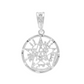Dije Tetragrammatón Plata 925 Borde Diaman Zirconias 3.6 Cm Plateado