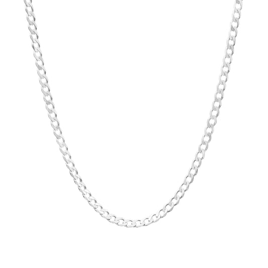 Cadena Cubana Barbada Gruesa Hombre Plata 925 6 Mm 60 Cm Plateado