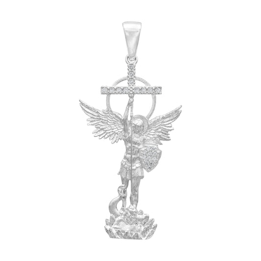 Joyaris Dije San Miguel Arcangel Plata 925 Hombre 52mm Plateado