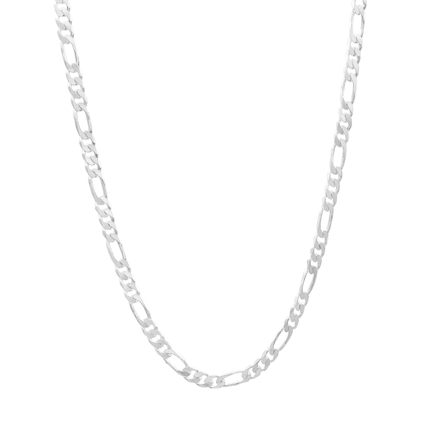Cadena Figaro 3x1 Gruesa Hombre Regalo Plata 925 7 Mm 65 Cm Plateado