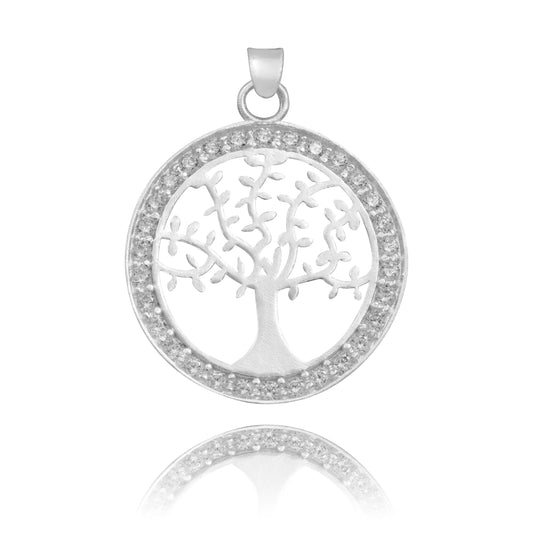 Dije Medalla Árbol De Vida Zirconias Mujer Regalo Plata 925