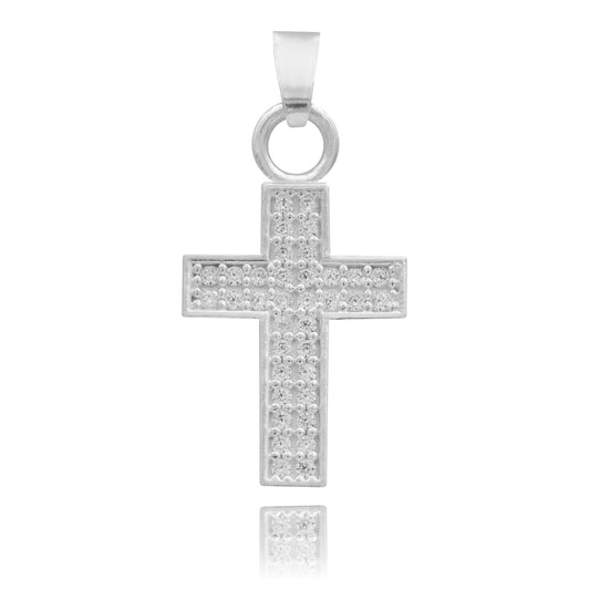 Dije Cruz Zirconias Bautizo Mujer Regalo Plata 925 2.4 Cm