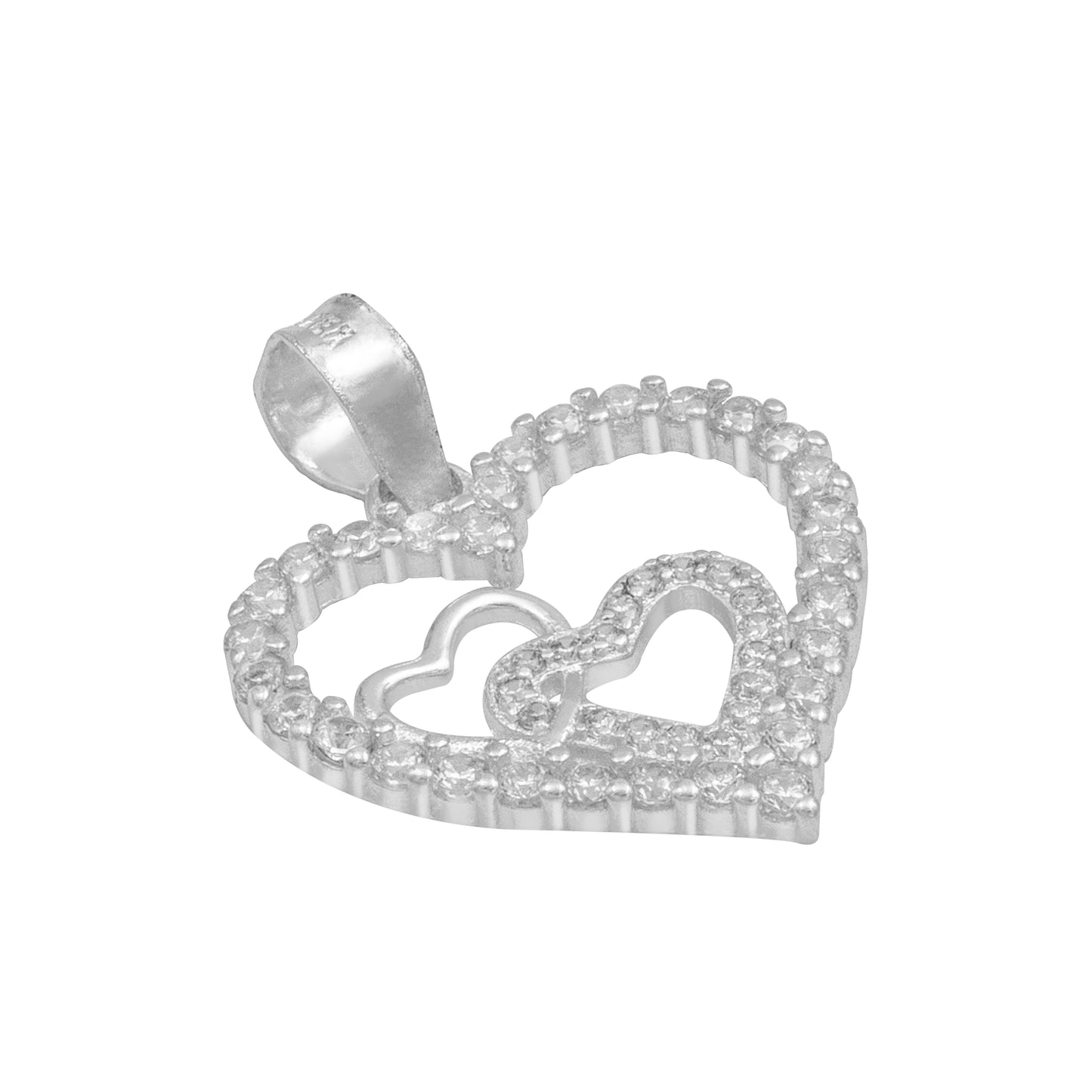 Dije Corazones Zirconias Amor Amistad Regalo Mujer Plata 925