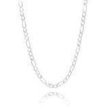 Joyaris Cadena Figaro 3x1 Plata 925 Hombre 55cm 8mm Plateado