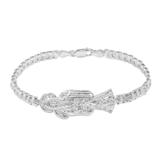 Pulsera Rolo Santa Muerte Lisa Plata Solida Ley S925 Plateado 6 Cm 20 Cm