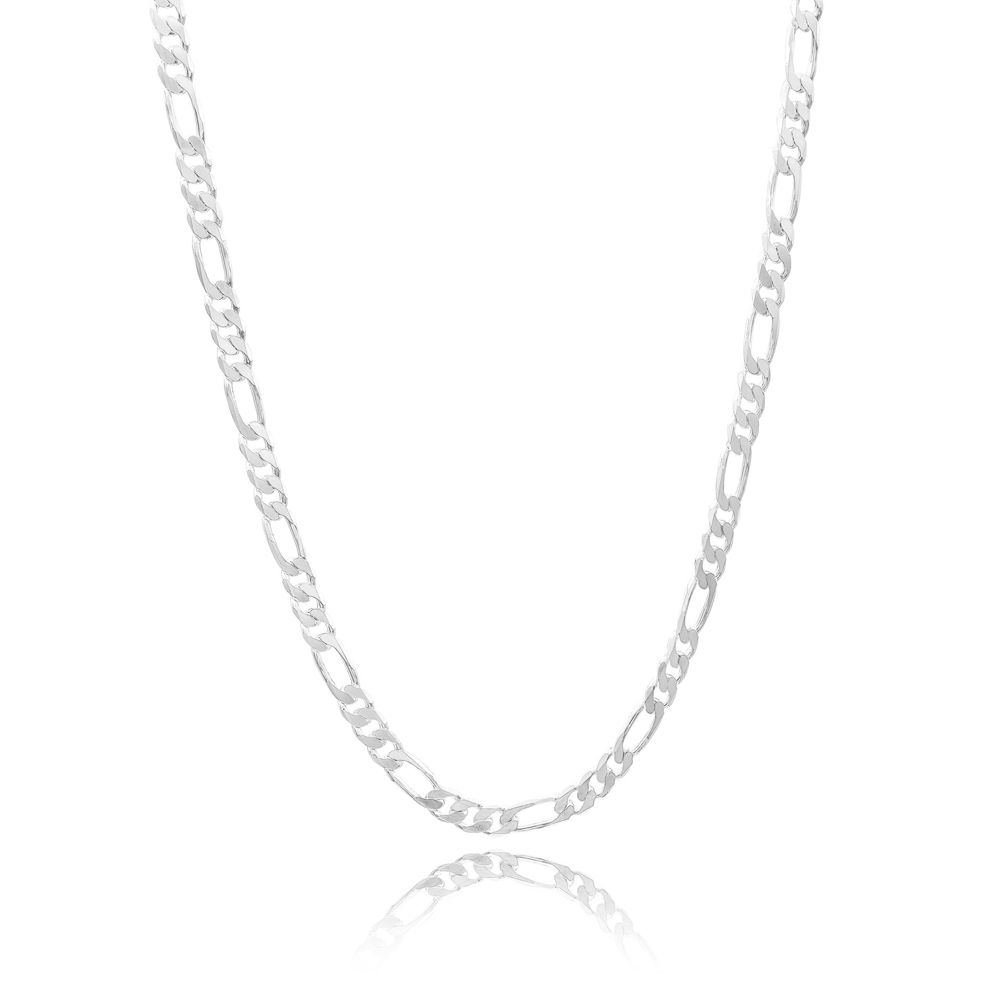 Joyaris Cadena Figaro 3x1 Plata 925 Hombre 55cm 7mm Plateado