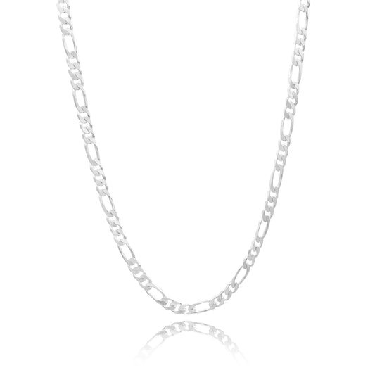 Joyaris Cadena Figaro 3x1 Plata 925 Hombre 55cm 7mm Plateado