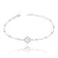 Pulsera Ajustable Nudo Bruja Bolitas Diamantadas Plata S925