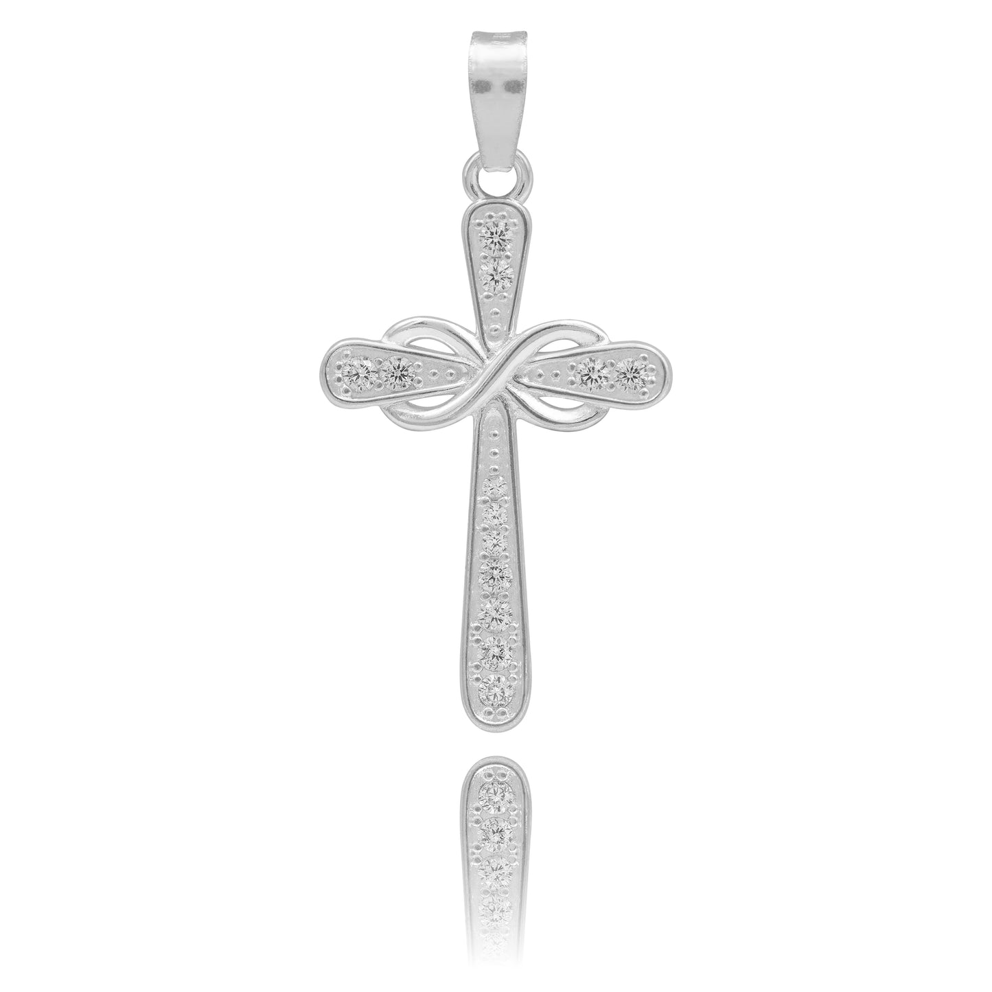 Dije Cruz Lazo Zirconias Hombre Mujer Regalo Plata 925 3.1cm